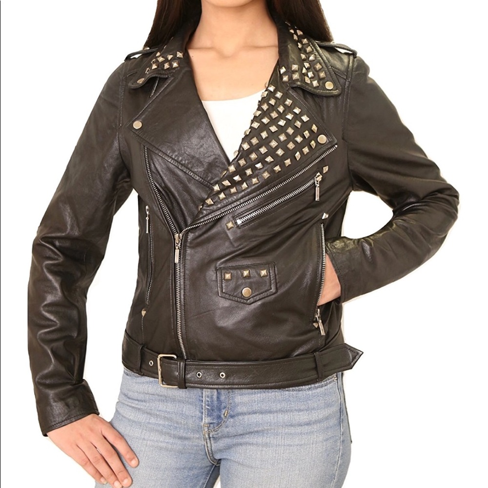 Genuine Lambskin Leather Classic Biker Jacket